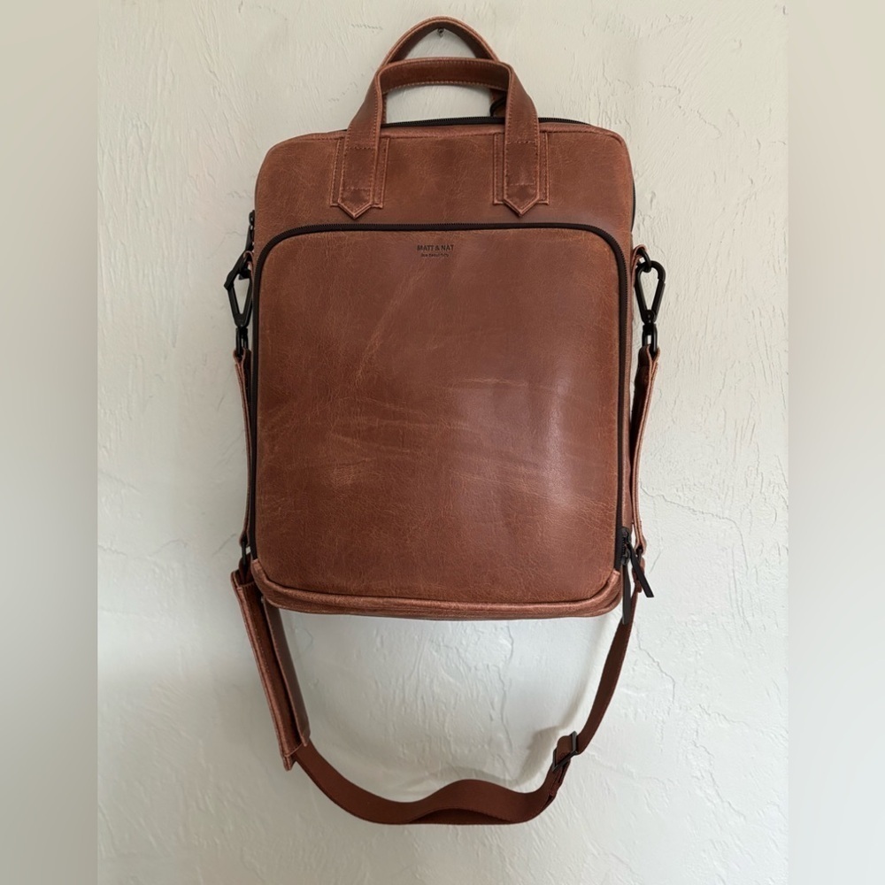 Matt & Nat Motto Brown  Egan Messenger Bag(Laptop Bag) NWT